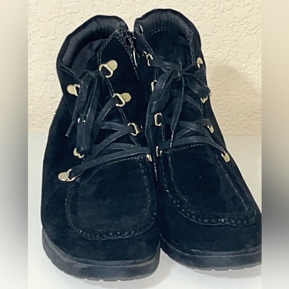 Giani Bernini Womens Bertey Suede Lace-Up Booties Memory Foam - Picture 3 of 9